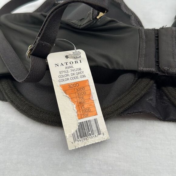 Natori Bra Wm 32DD (E) Avail Dark Gray Underwire Sheer Lace Pretty - Picture 6 of 8